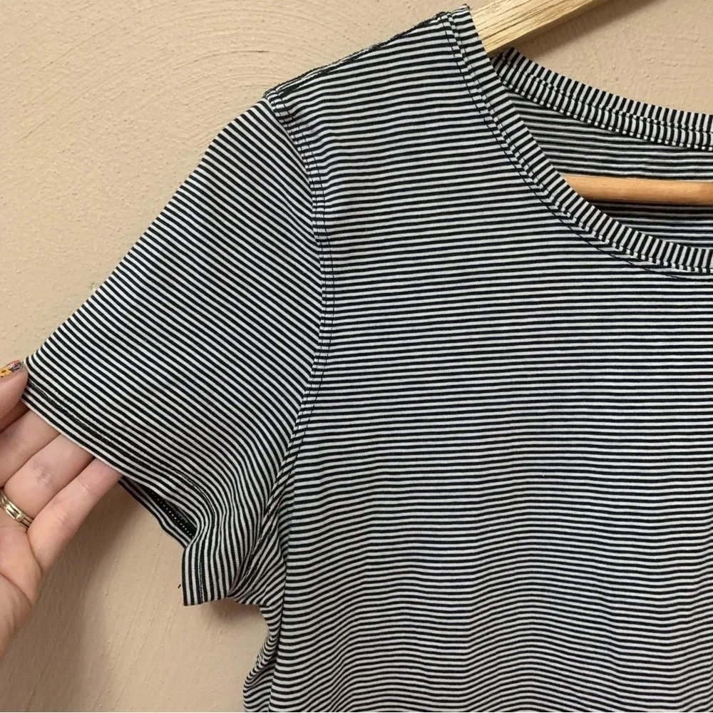 Lululemon Love Crew III Wee Stripe Black White Medium